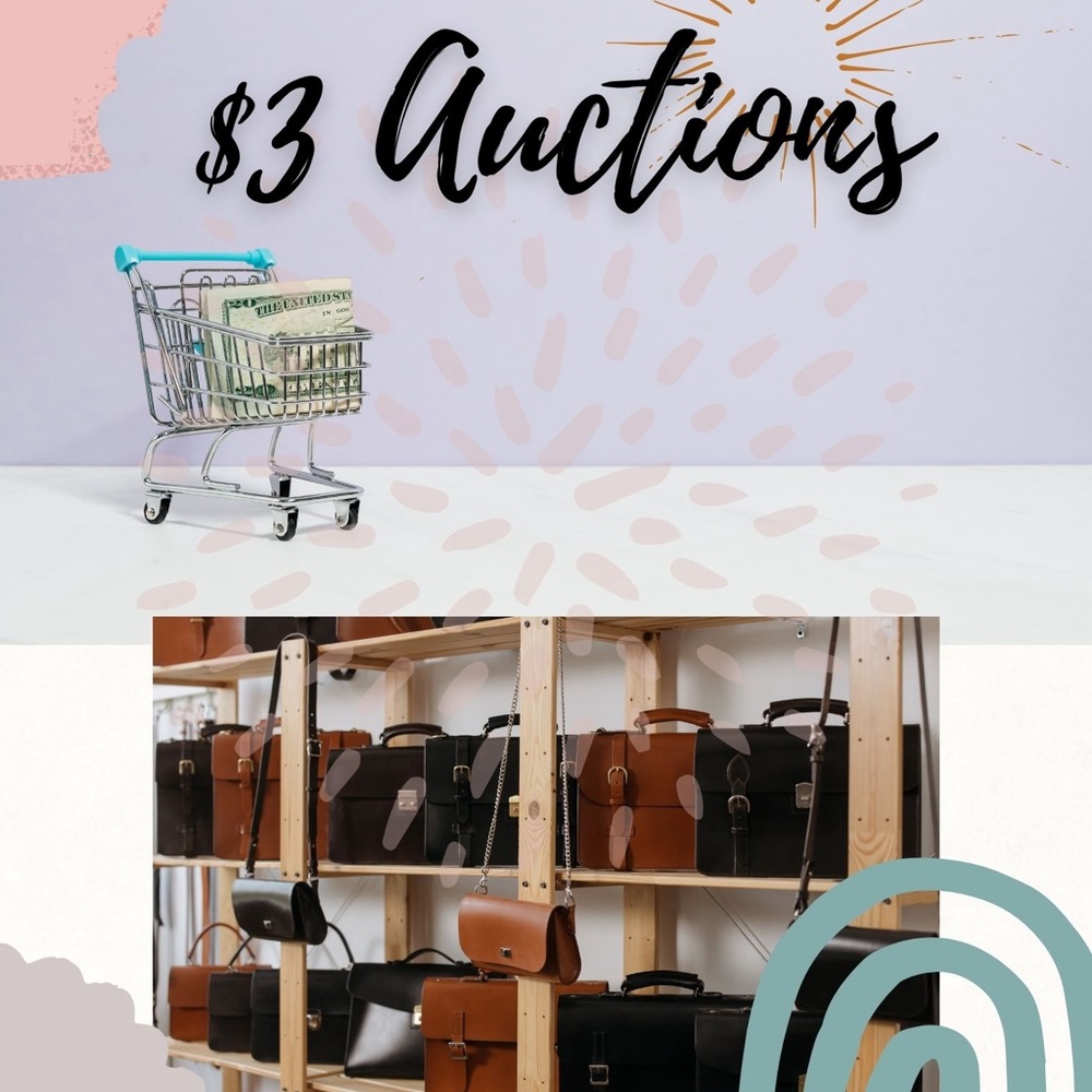 Preloved and/or new items for auction, starting bid at $3.